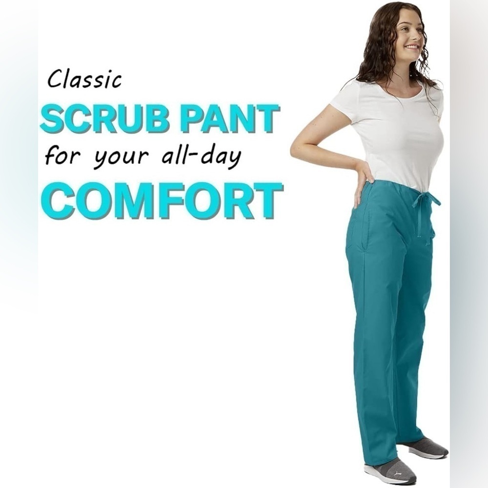 BAG032. NWT Unisex Scrub Pant Ultrasoft Drawstring Waist Medical Professional - Picture 7 of 7